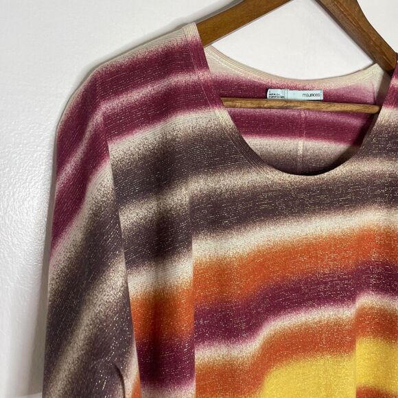 Maurices Multicolor Striped Short Sleeve Round Neck Shirt Size Large Women’s - Picture 4 of 10